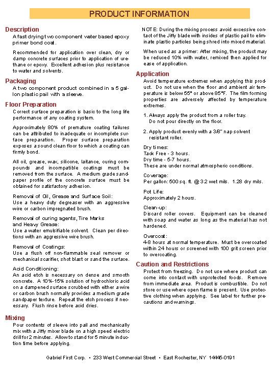 Conset Binder - 2 Part Epoxy Primer